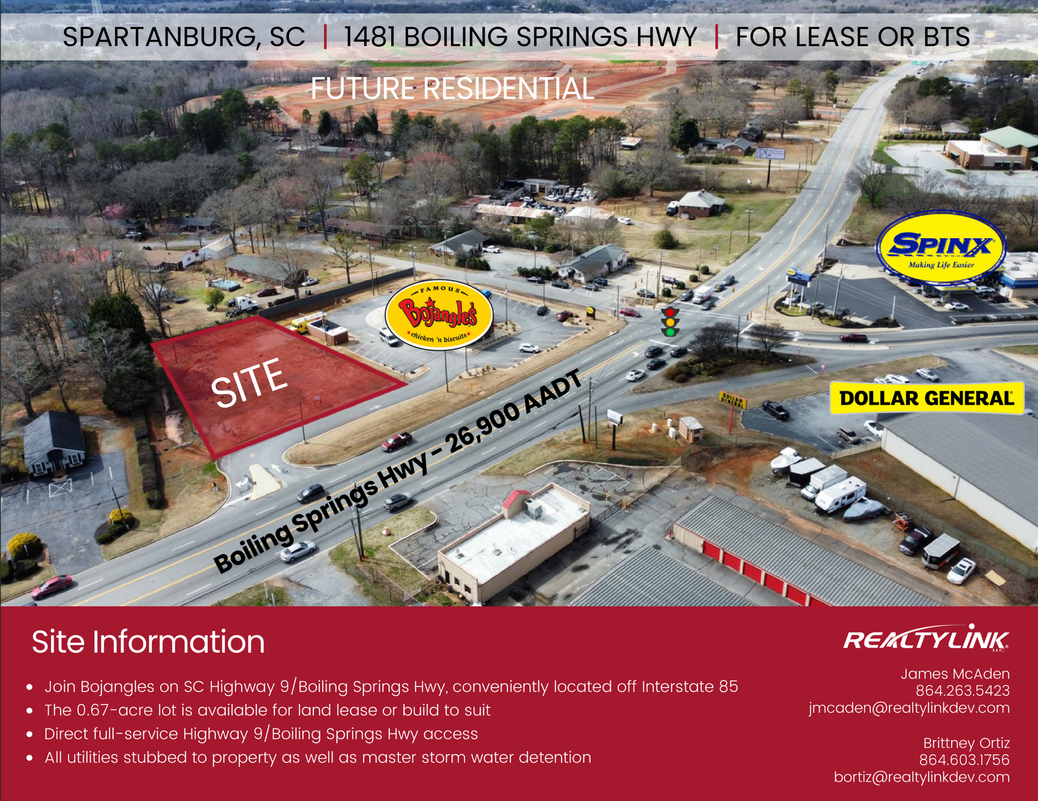 Melody Lane & Boiling Springs Rd, Boiling Springs, SC for lease Aerial- Image 1 of 4