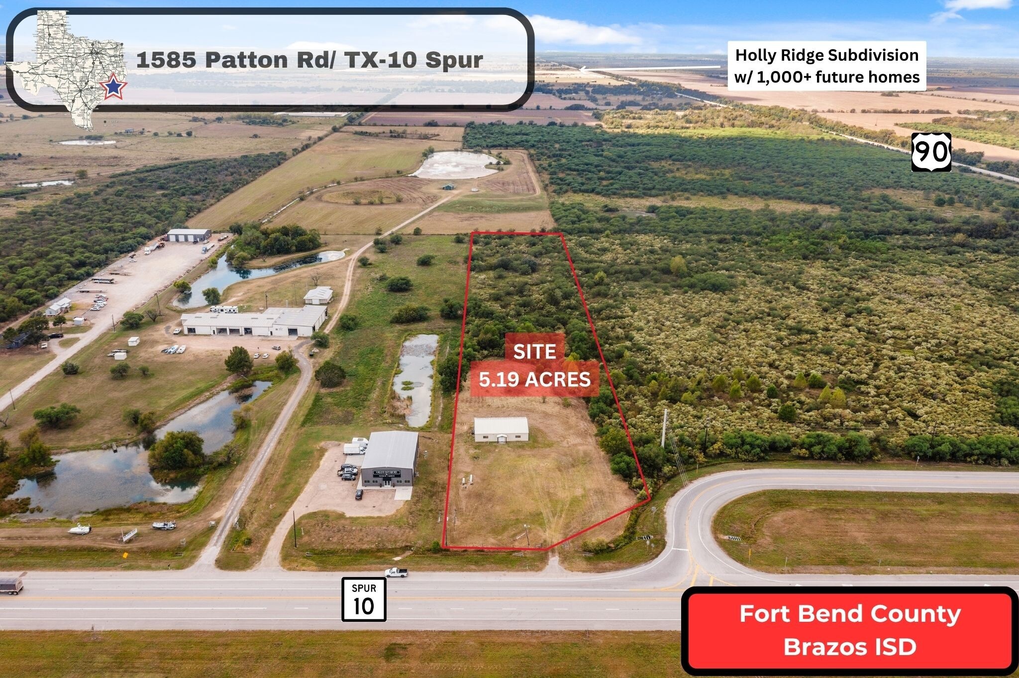 1585 Patton Rd, Rosenberg, TX for sale Aerial- Image 1 of 38