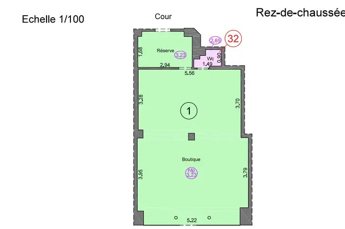 Retail in Paris for lease - Floor Plan - Image 1 of 2