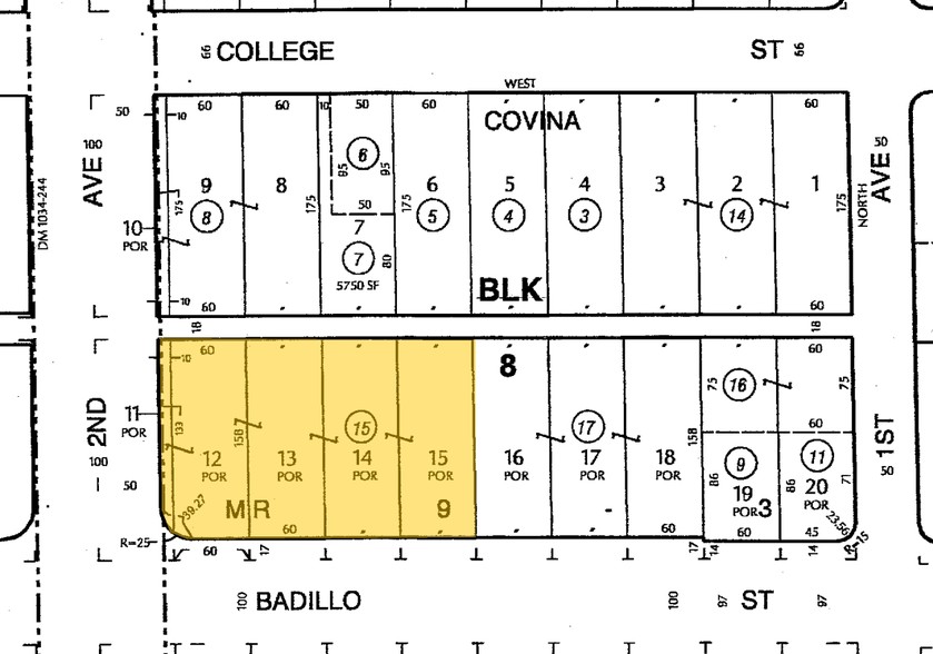 203-227 E Badillo St, Covina, CA for lease - Plat Map - Image 2 of 5