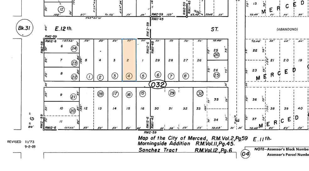 70 E 12th St, Merced, CA for sale - Plat Map - Image 1 of 1
