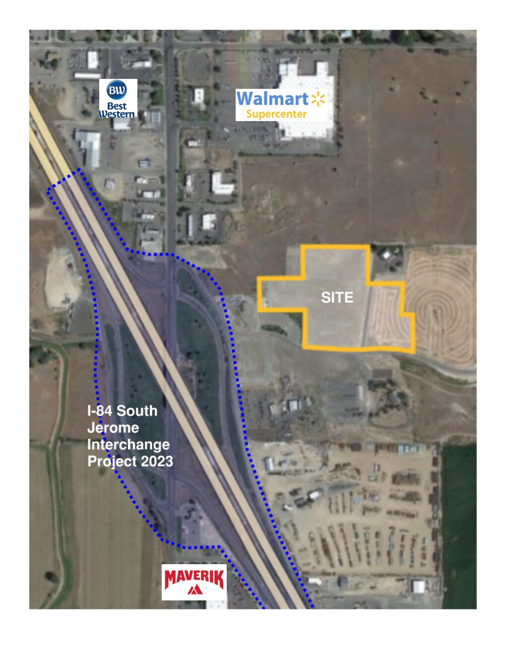 Frontage Rd & Farmore Rd, Jerome, ID for sale Aerial- Image 1 of 1
