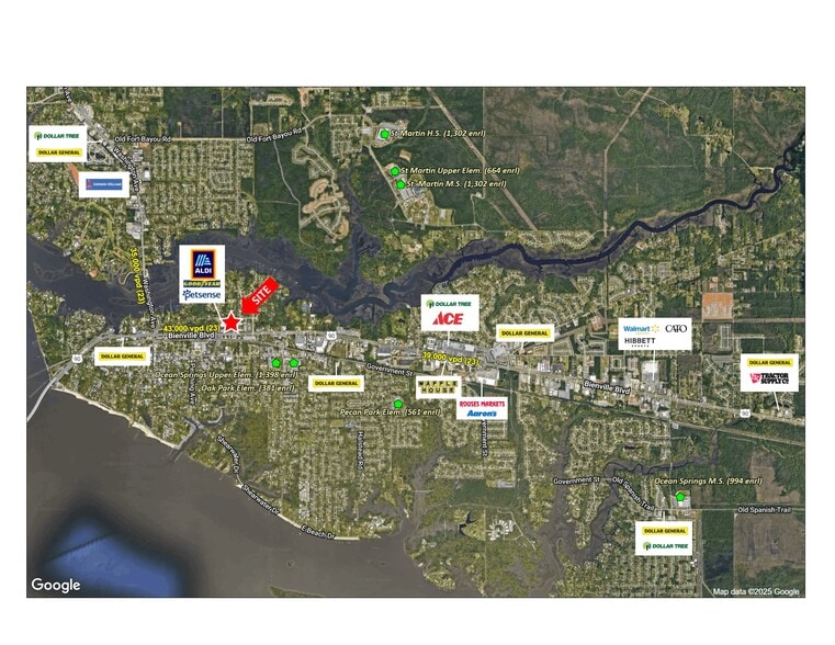 1503-1545 Bienville Blvd, Ocean Springs, MS for lease - Aerial - Image 3 of 14