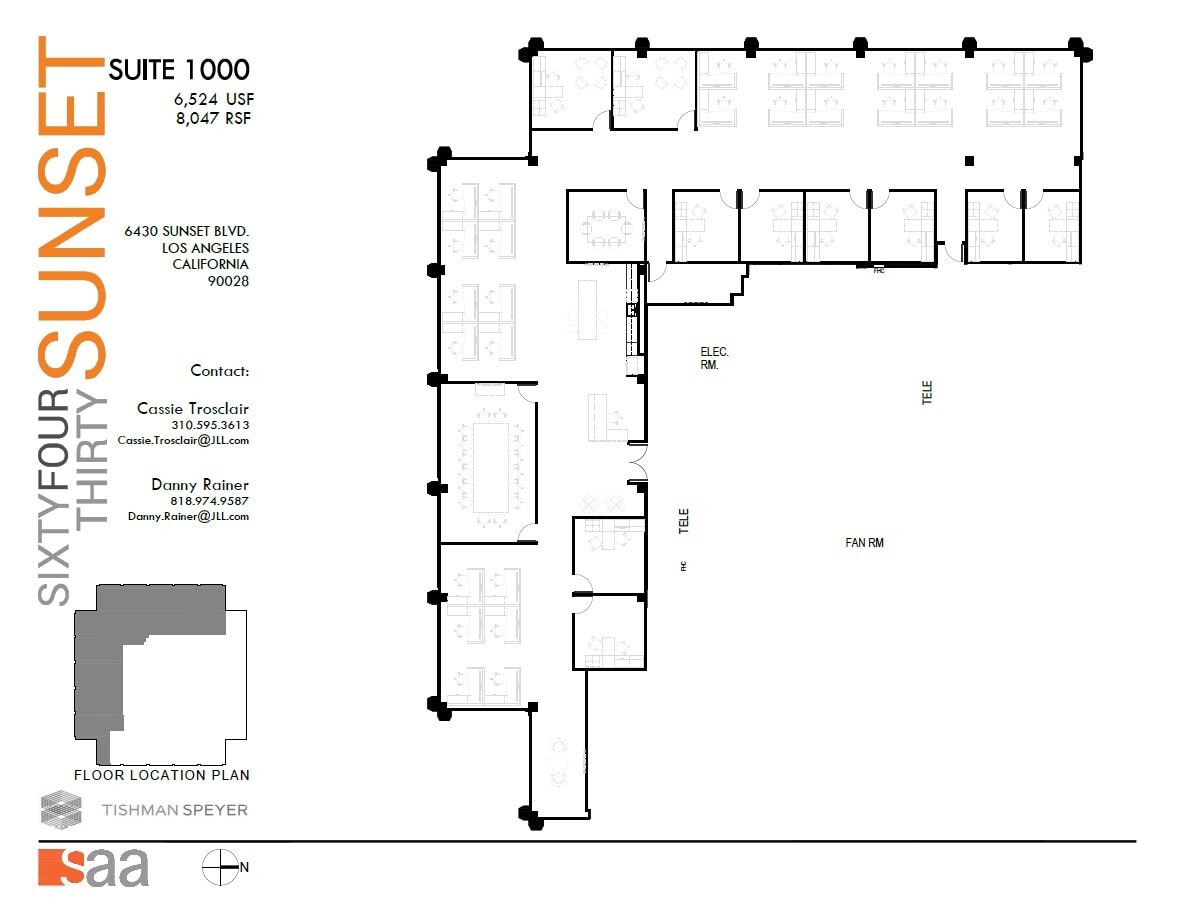 6430 W Sunset Blvd, Los Angeles, CA for lease Floor Plan- Image 1 of 1