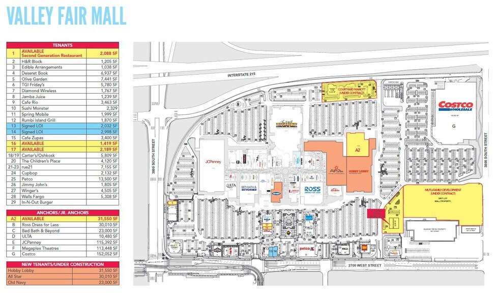 Valley West Mall Map 3601 S 2700 W, West Valley, Ut 84119 - Valley Fair Mall | Loopnet