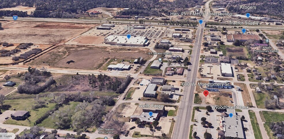 600 W Montgomery St, Willis, TX for lease - Aerial - Image 3 of 3