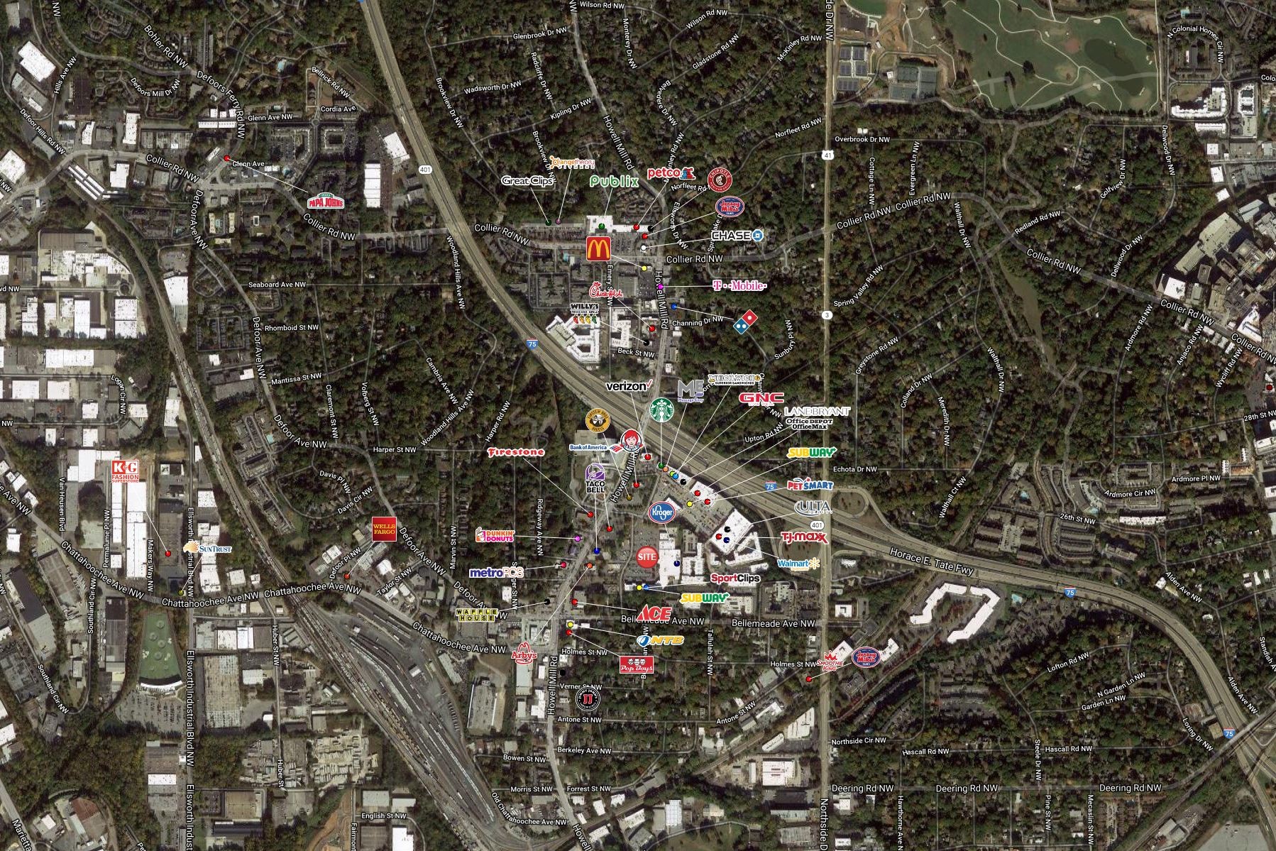 1715 Howell Mill Rd NW, Atlanta, GA for sale Aerial- Image 1 of 1