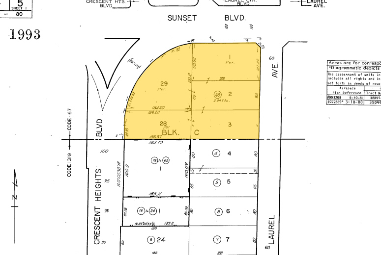 8000 W Sunset Blvd, West Hollywood, CA for lease - Plat Map - Image 2 of 15