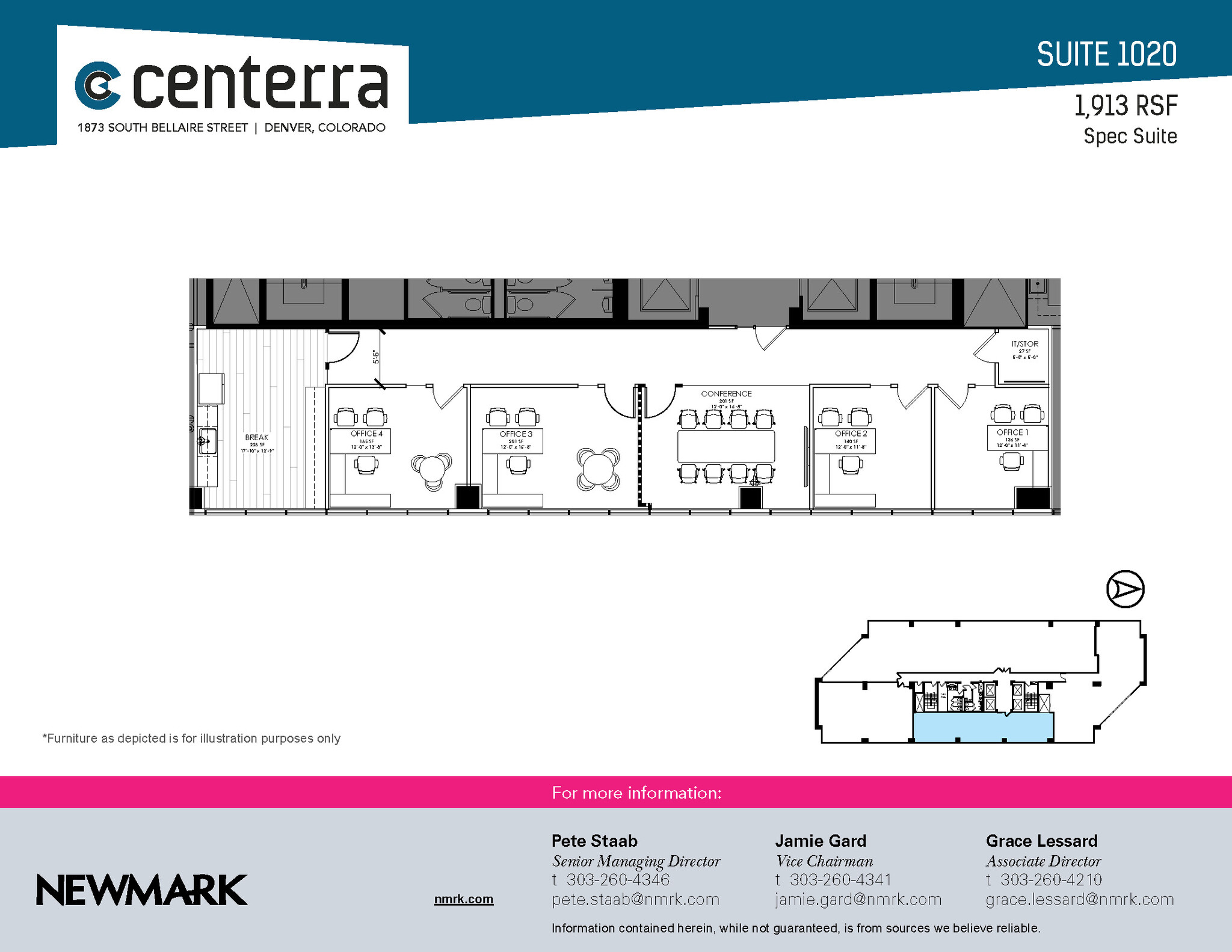 1873 S Bellaire St, Denver, CO for lease Floor Plan- Image 1 of 1