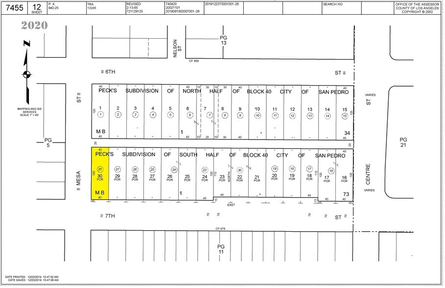 392 7th St, San Pedro, CA for sale - Plat Map - Image 2 of 5