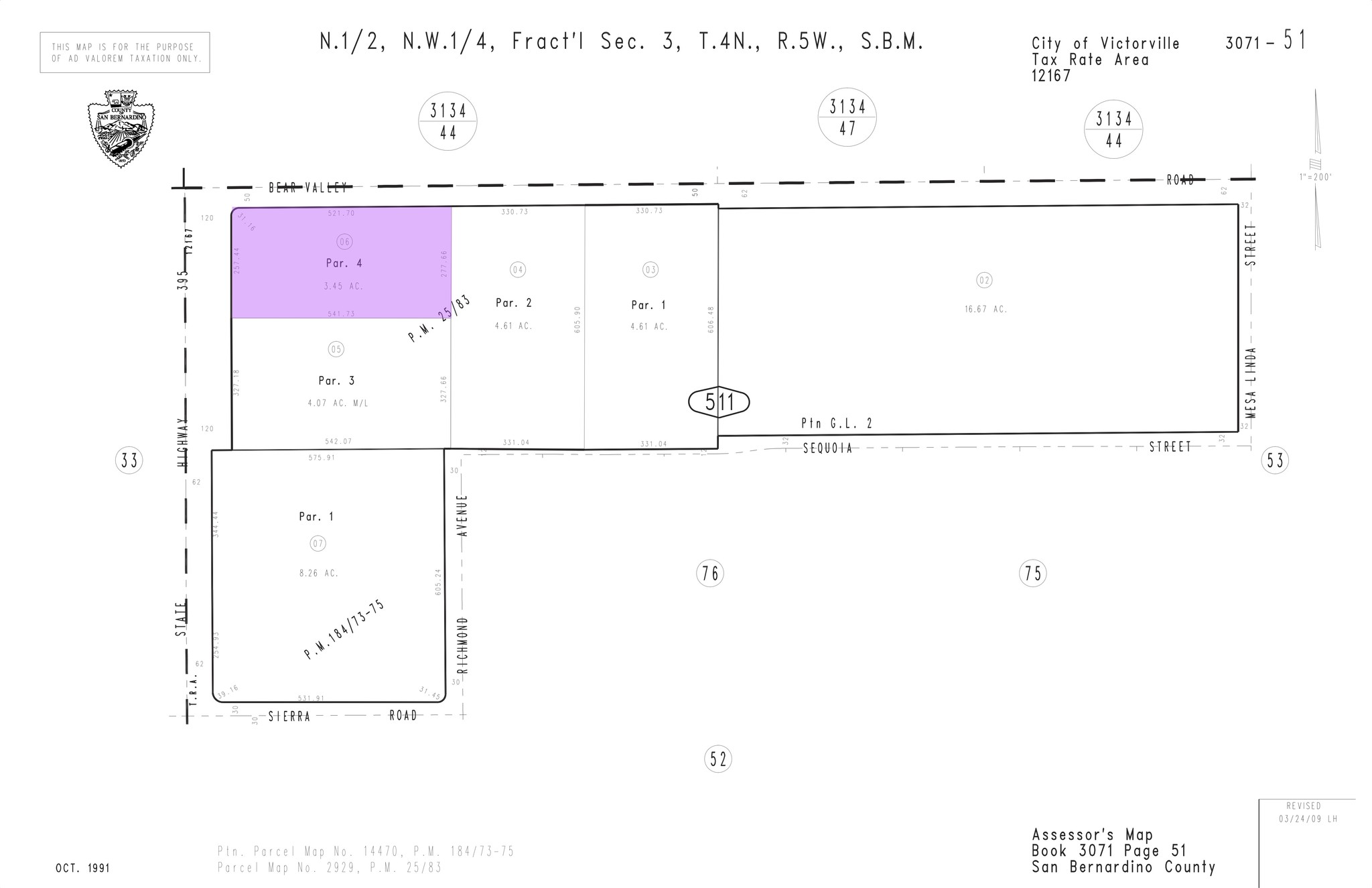 US Highway 395 & Bear Valley Rd, Victorville, CA for sale Plat Map- Image 1 of 3