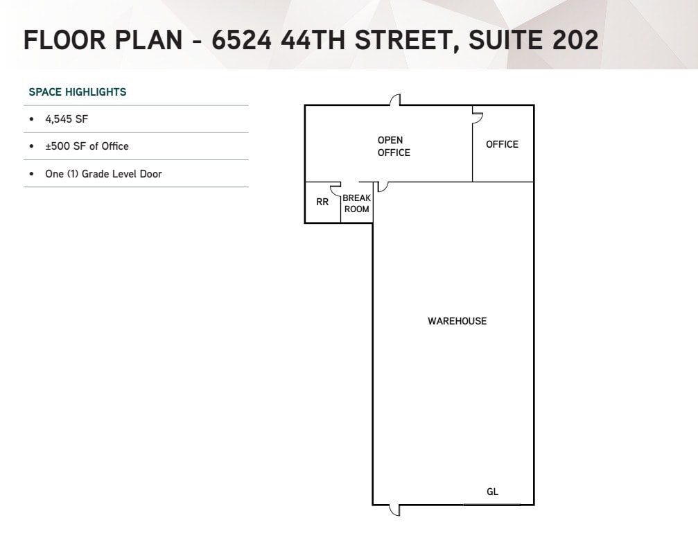 6524 44th St, Sacramento, CA for lease Floor Plan- Image 1 of 1