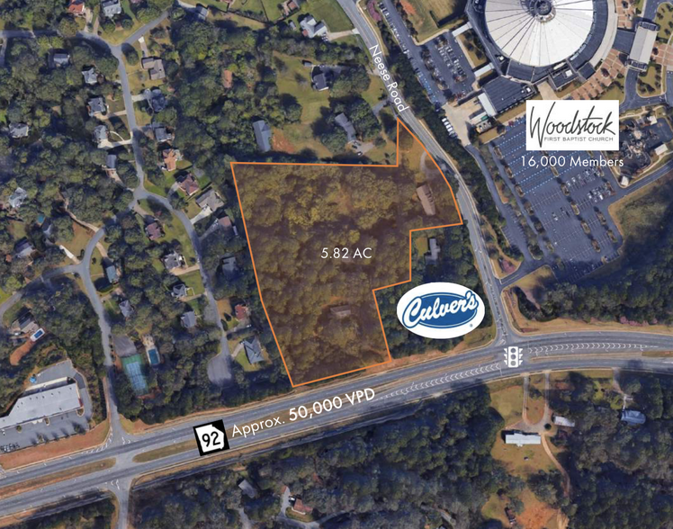 Neese Rd & Hwy 92, Woodstock, GA for sale - Aerial - Image 1 of 1