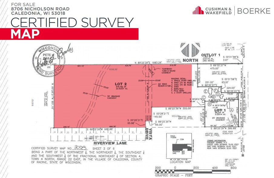 8706 Nicholson Rd, Caledonia, WI for sale - Site Plan - Image 2 of 3