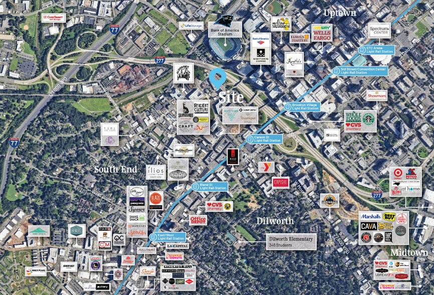 201 W Morehead St, Charlotte, NC for lease - Aerial - Image 3 of 13