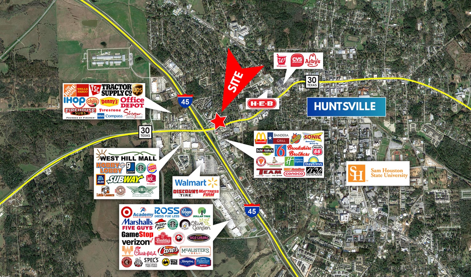 Highway 30 & Interstate 45, Huntsville, TX 77320
