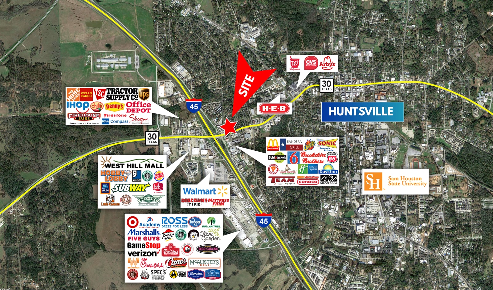 Highway 30 & Interstate 45, Huntsville, TX for sale Building Photo- Image 1 of 1