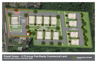 110 S Liberty St, Powell, OH - aerial  map view