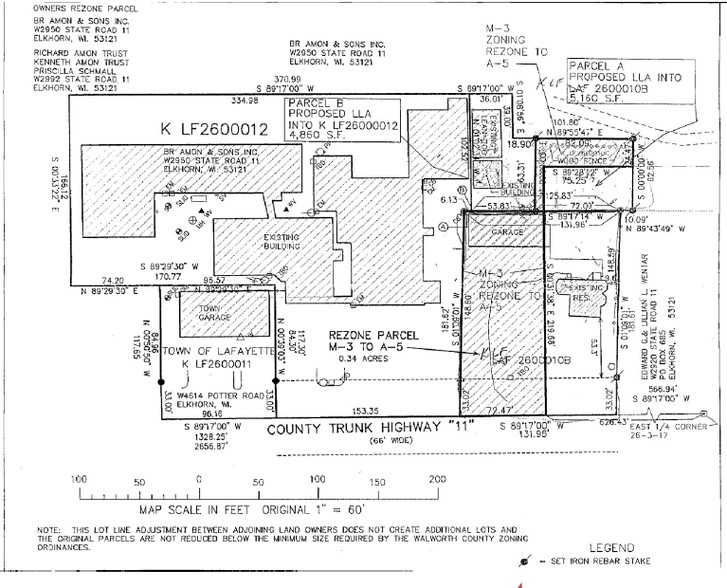 W2950 State Road 11, Elkhorn, WI for sale - Plat Map - Image 2 of 2