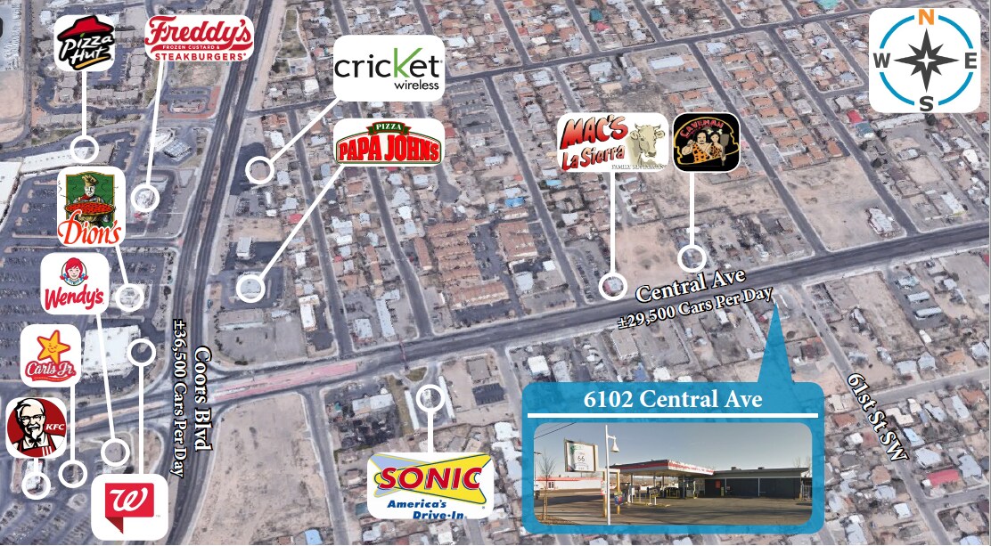 6102 Central Ave SW, Albuquerque, NM for sale Aerial- Image 1 of 1