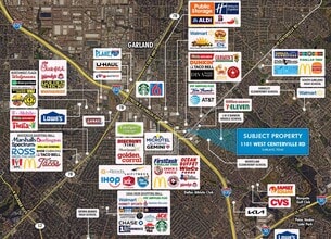 1101 W Centerville Rd, Garland, TX - AERIAL  map view