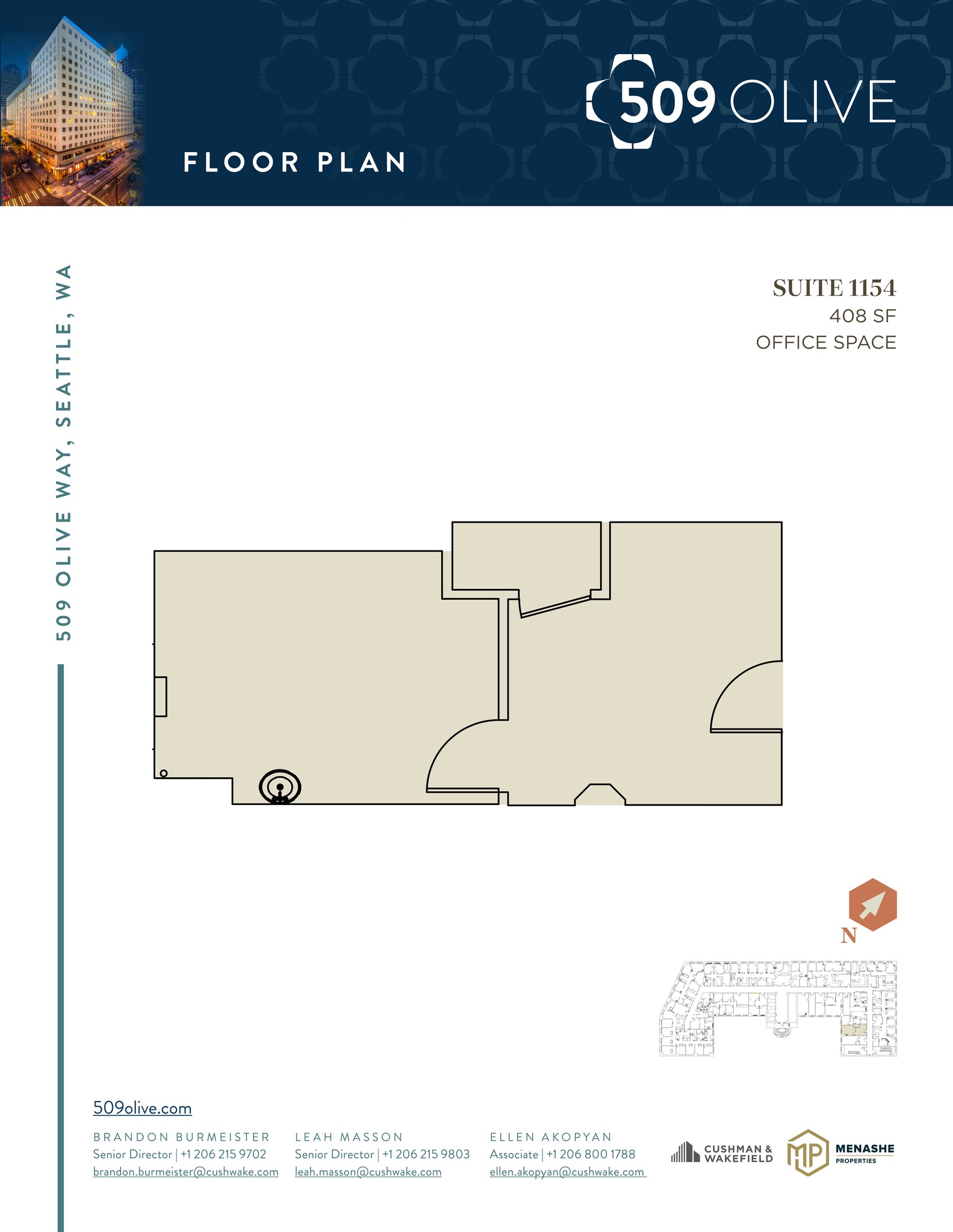 509 Olive Way, Seattle, WA for lease Floor Plan- Image 1 of 2