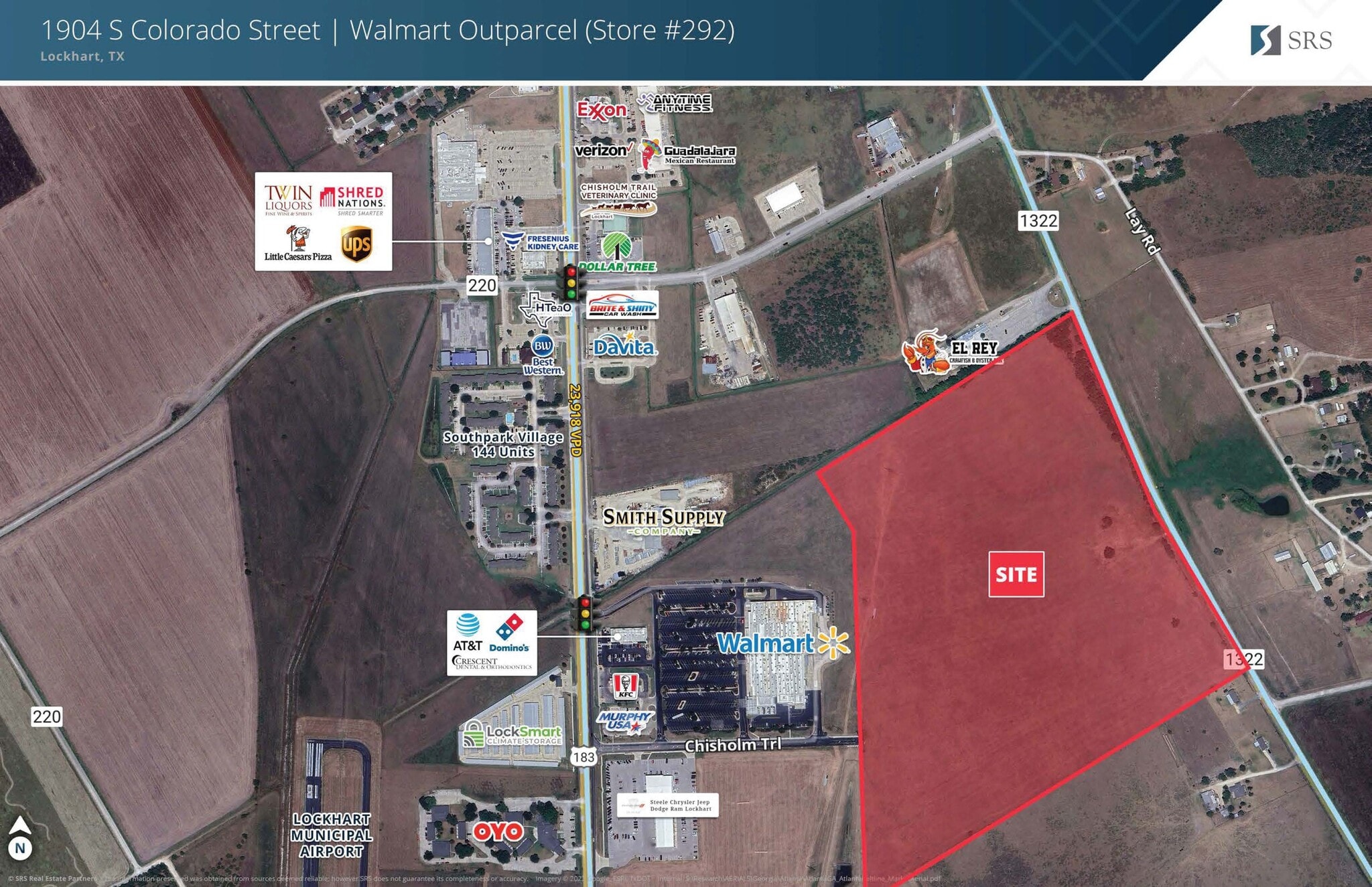 US Hwy 183 & Chisolm Trl, Lockhart, TX for sale Aerial- Image 1 of 2