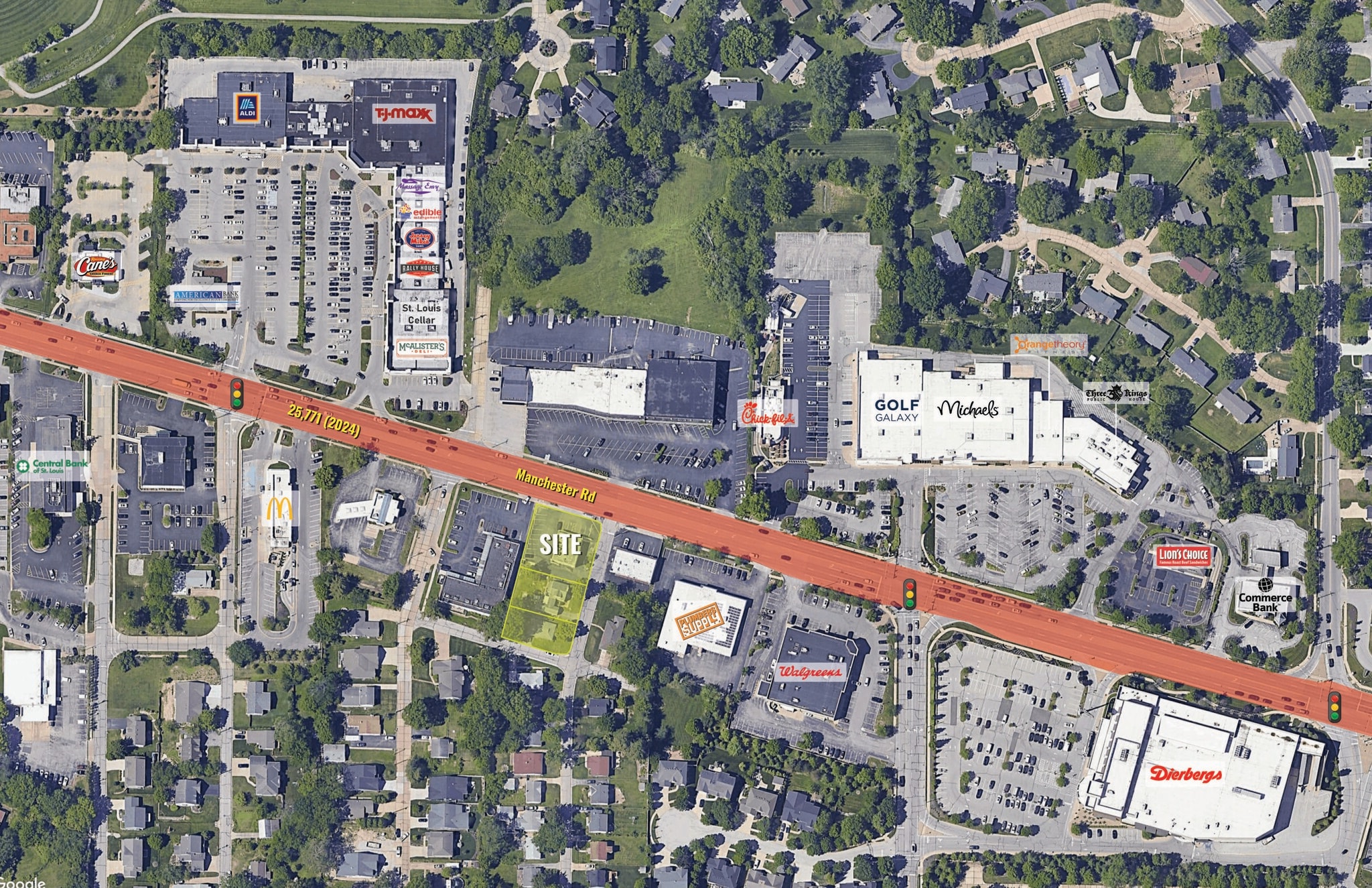 12030 Manchester Rd, Des Peres, MO for sale Aerial- Image 1 of 2