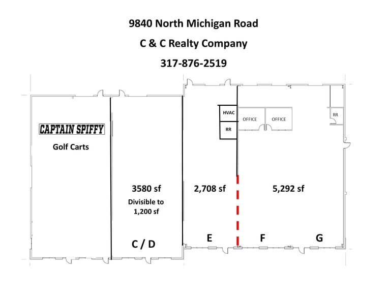 9830 N Michigan Rd, Carmel, IN for lease - Floor Plan - Image 3 of 23