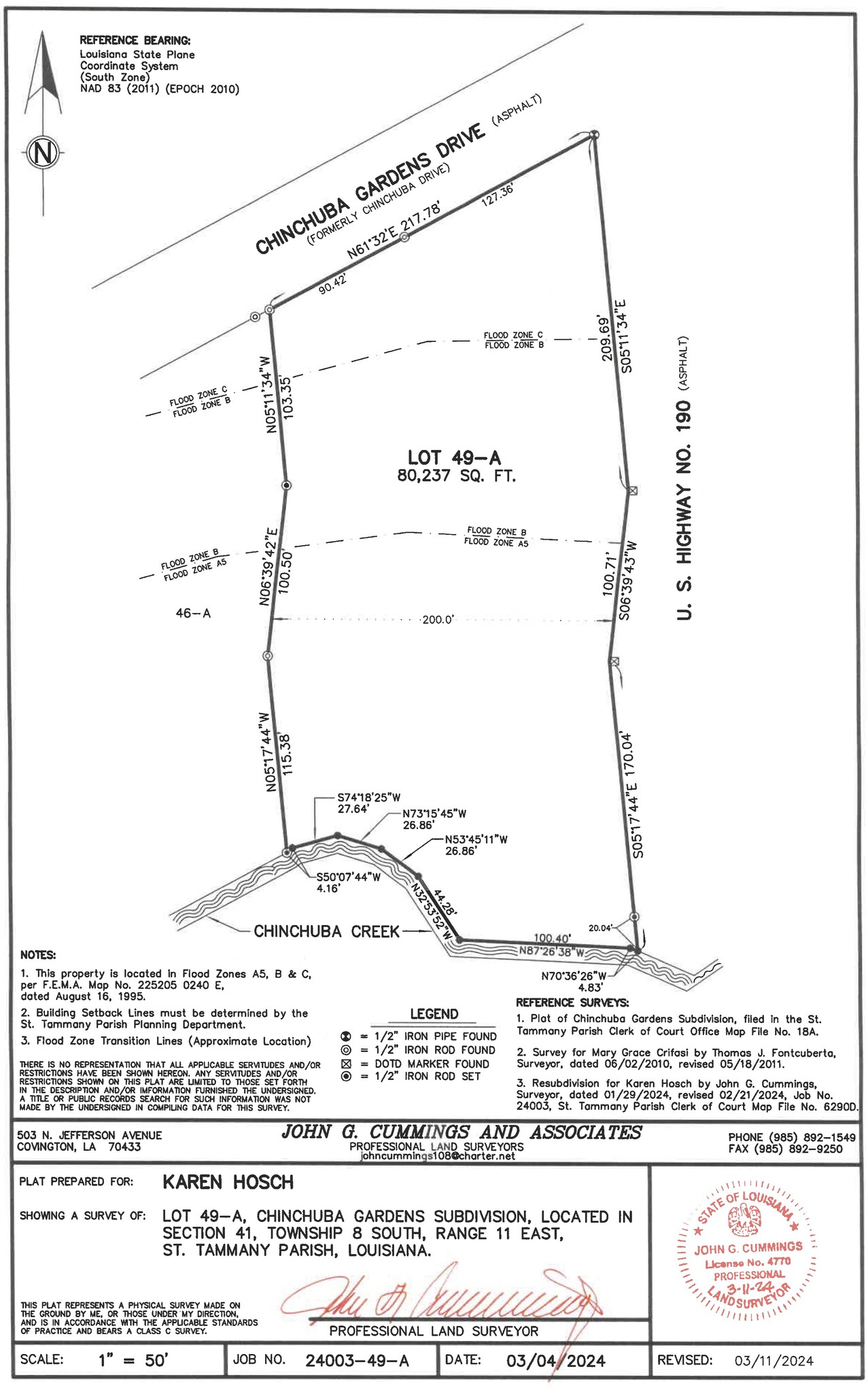 Highway 190, Mandeville, LA for sale Plat Map- Image 1 of 6