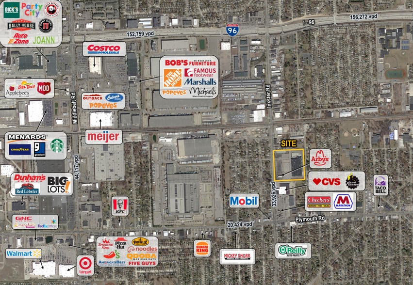 12100 Inkster Rd, Redford Township, MI for lease - Aerial - Image 3 of 3