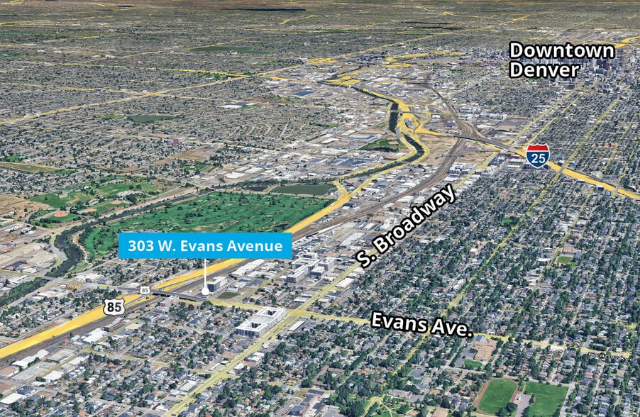 303 W Evans Ave, Denver, CO for lease - Aerial - Image 3 of 3