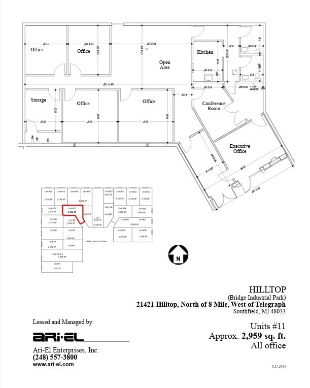 21421 Hilltop St, Southfield, MI for lease Floor Plan- Image 1 of 1