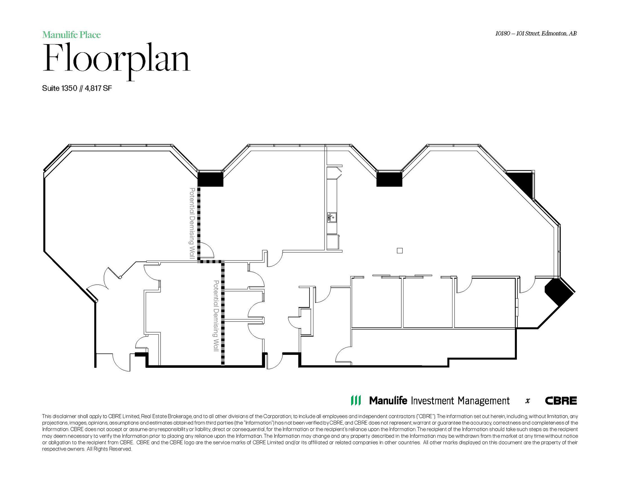 10180 101 St NW, Edmonton, AB for lease Floor Plan- Image 1 of 1