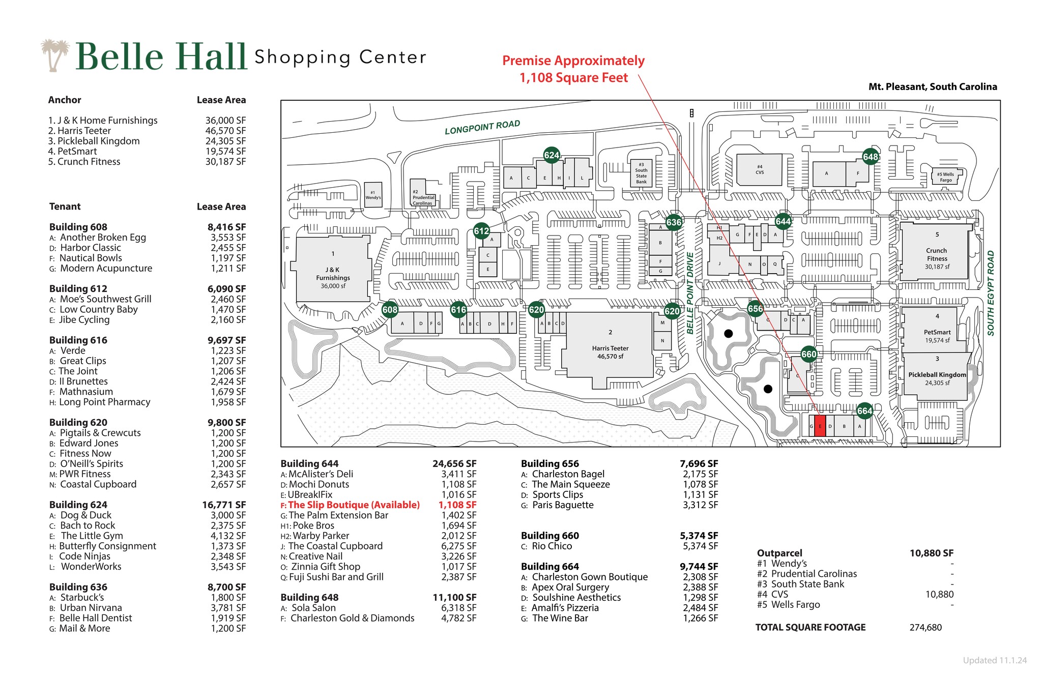 608-664 Long Point Rd, Mount Pleasant, SC for lease Site Plan- Image 1 of 1