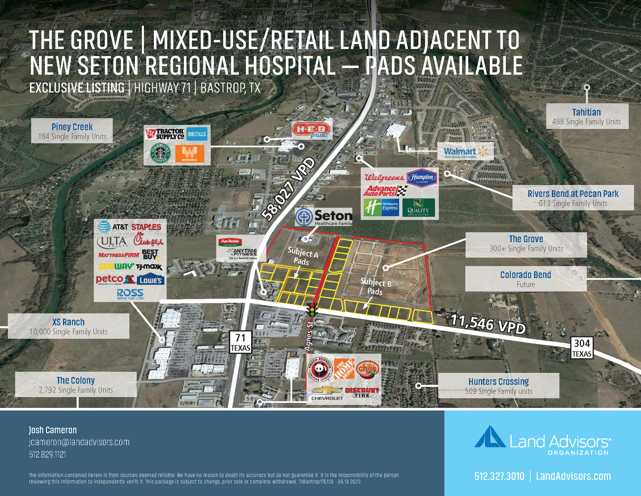 State Highway 71, Bastrop, TX for sale Aerial- Image 1 of 5