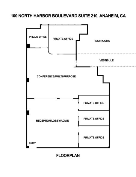 100 N Harbor Blvd, Anaheim, CA for lease - Floor Plan - Image 2 of 12