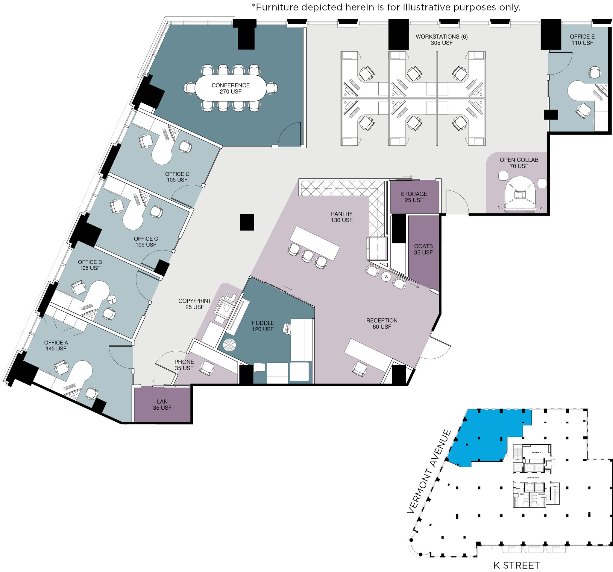 1425 K St NW, Washington, DC for lease Floor Plan- Image 1 of 1