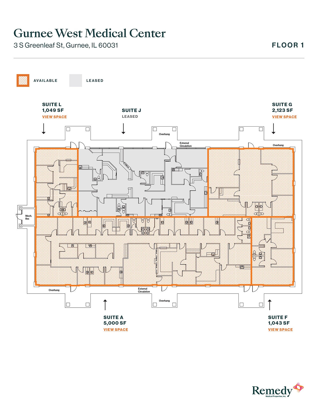 3 S Greenleaf Ave, Gurnee, IL for lease Floor Plan- Image 1 of 2