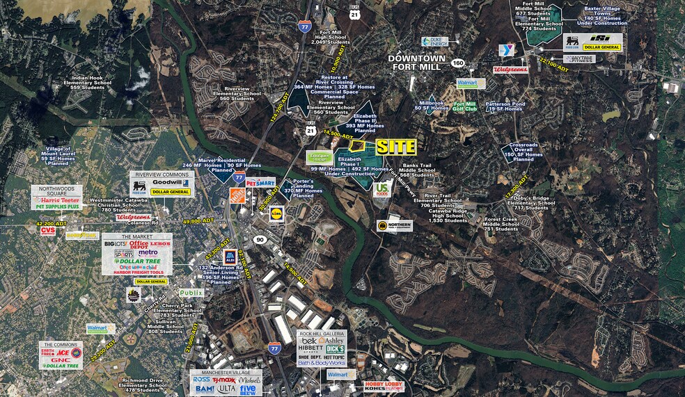 Fort Mill Pkwy & Hillside Roll rd, Fort Mill, SC for lease - Aerial - Image 1 of 4