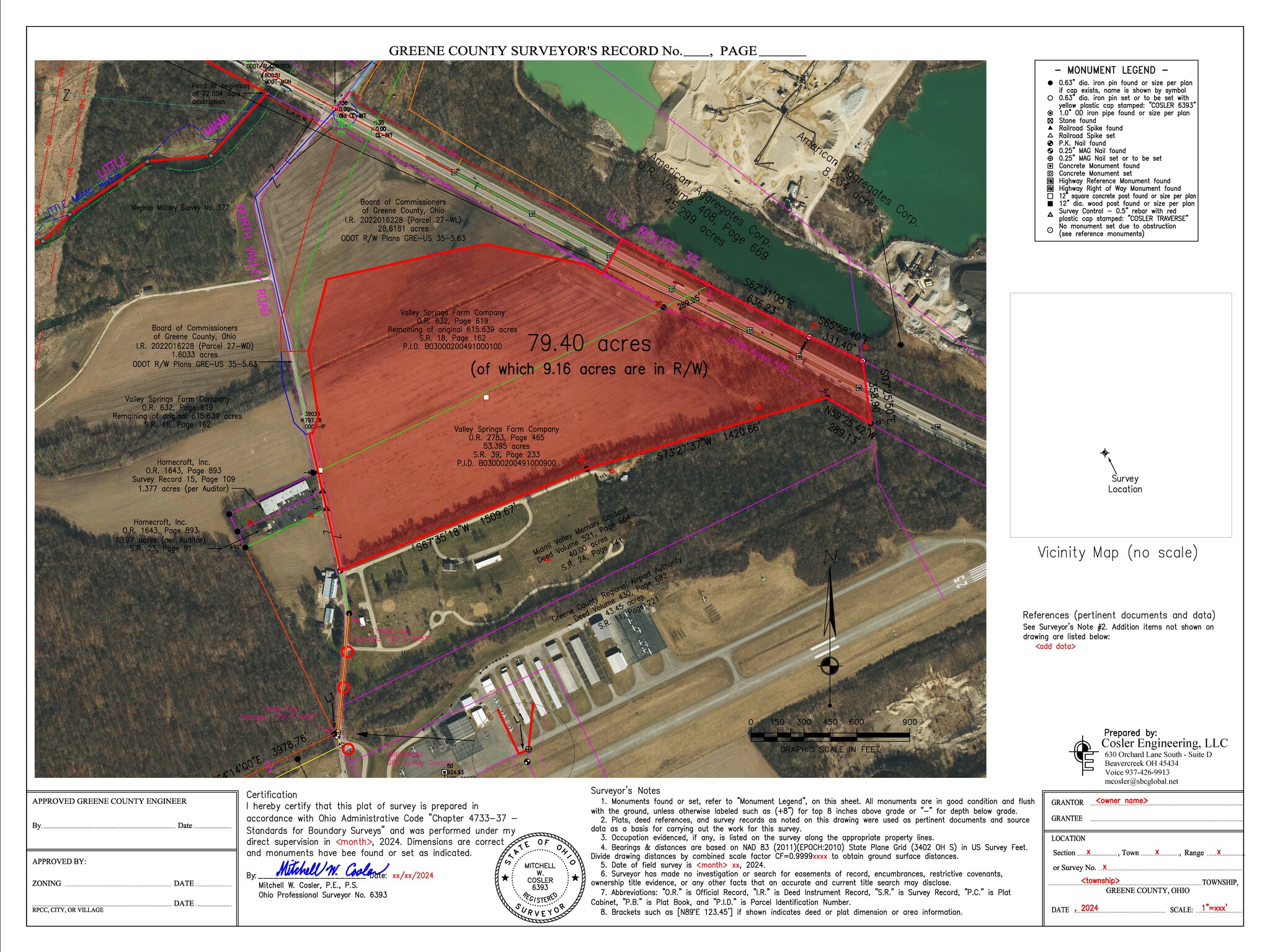 79.4 acres N. Valley Road Rd, Xenia, OH for sale Aerial- Image 1 of 6