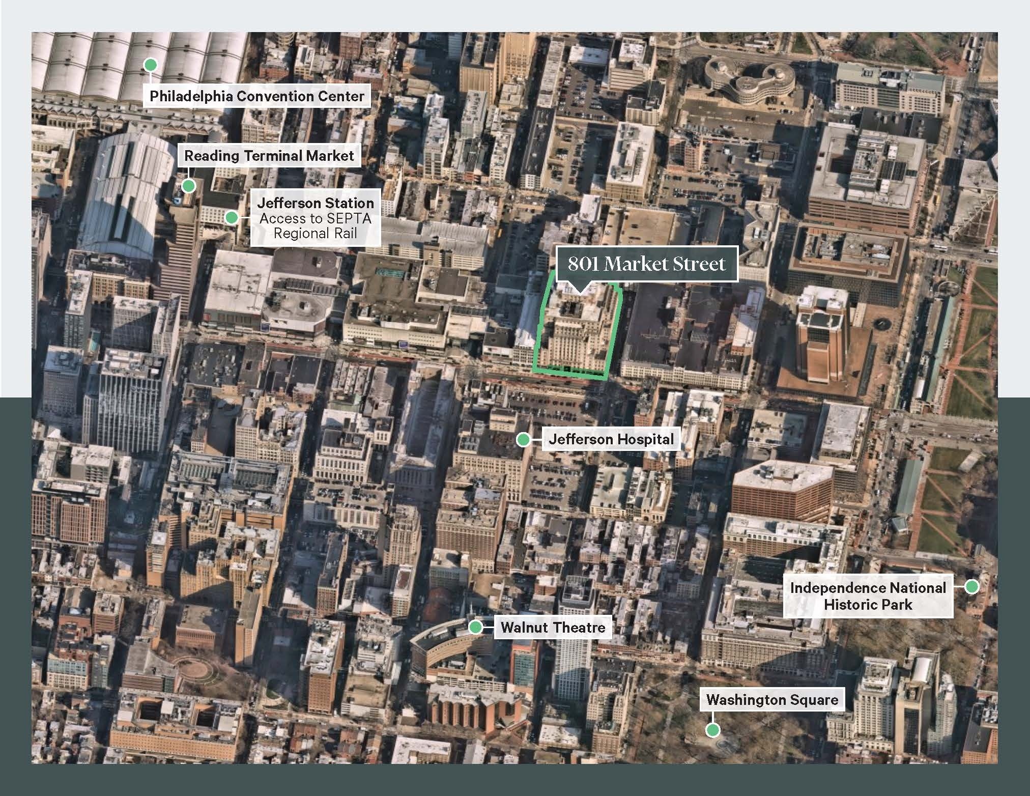 801 Market St, Philadelphia, PA for lease Aerial- Image 1 of 11