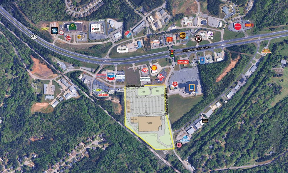 Chelsea Corners Way hwy, Chelsea, AL for lease - Aerial - Image 2 of 9