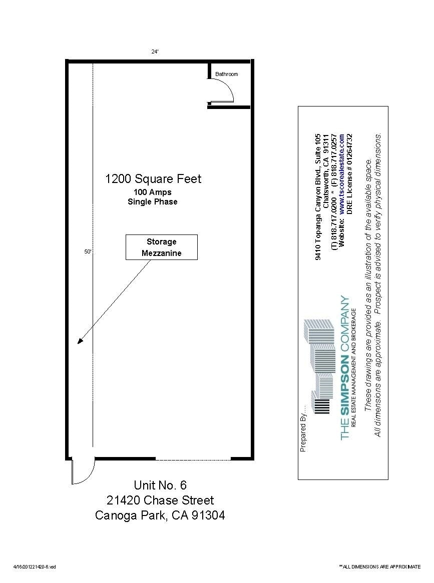 21410-21420 Chase St, Canoga Park, CA for lease Floor Plan- Image 1 of 2