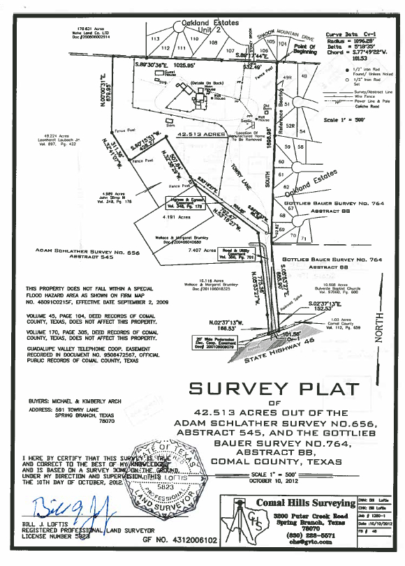 591 Towry Ln, Spring Branch, TX for sale Plat Map- Image 1 of 5