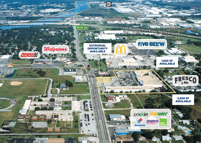 7819 Palm River Rd, Tampa, FL for lease - Aerial - Image 2 of 2