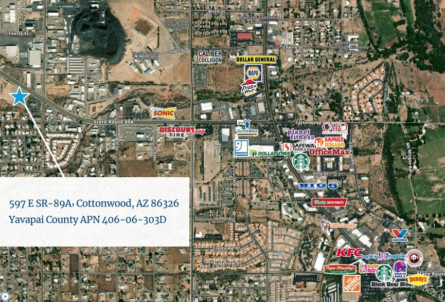 597 E State Route 89A, Cottonwood, AZ for sale - Aerial - Image 3 of 4