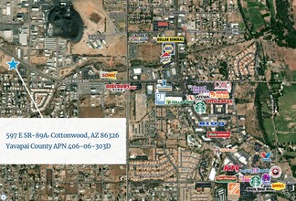 597 E State Route 89A, Cottonwood, AZ - aerial  map view