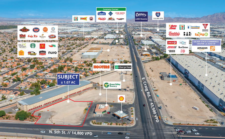 NEC Craig & 5th St, North Las Vegas, NV for lease - Aerial - Image 1 of 4