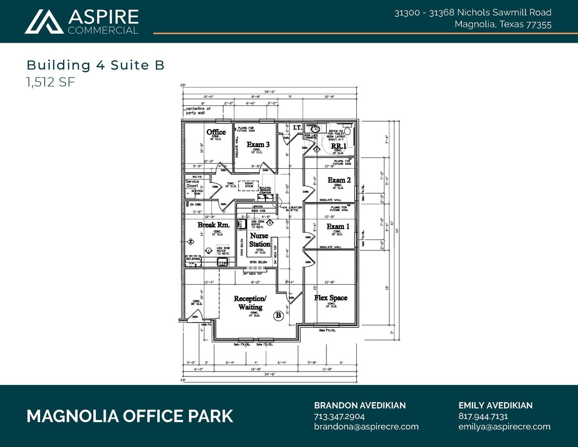 31300-31368 Nichols Sawmill Rd, Magnolia, TX 77355 - Unit 4B -  - Floor Plan - Image 1 of 2